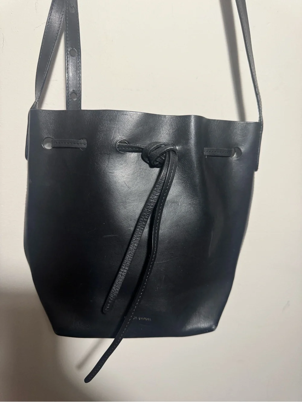 MANSUR GAVRIEL Black Leather Mini Bucket Bag